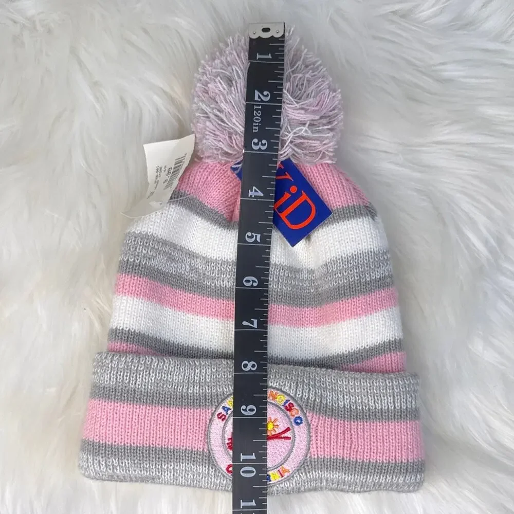 NWT! San Francisco California The Wharf Kids Striped Pom-Pom Beanie